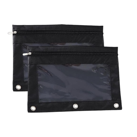 IPEWLEX 2-Pack B5 Binder Pouches for Ring Binders - Heavy-Duty Polyester Zippered File Bags, Triple-Hole Office Document Storage Organizer