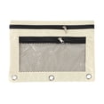 thumbnail image 1 of IPEWLEX 3 Ring Binder Pencil Pouch - 2 Zipper Compartments with Clear View Window, Cloth Cosmetic Bag & Pull Ring, 1 of 2