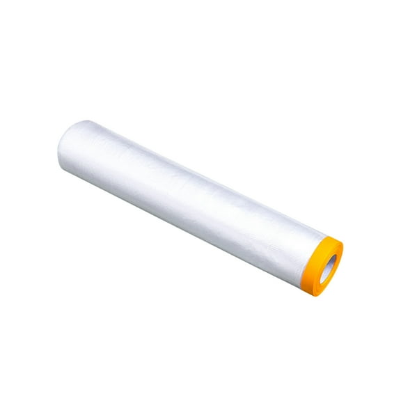 IPEWLEX 65FT Disposable Painter Plastic Drop Cloths Roll - Anti-Tear Multipurpose Tarp for Painting, Furniture, and Floor Protection with Self-Adhesive Backing