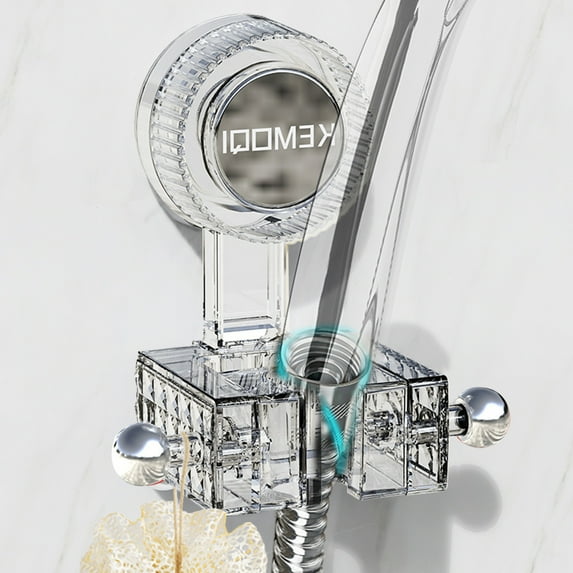 IPEWLEX Adjustable Suction Cup Shower Head Holder, Wall Mount Handheld Shower Rack, No Drilling, Strong Suction, Multi-Functional
