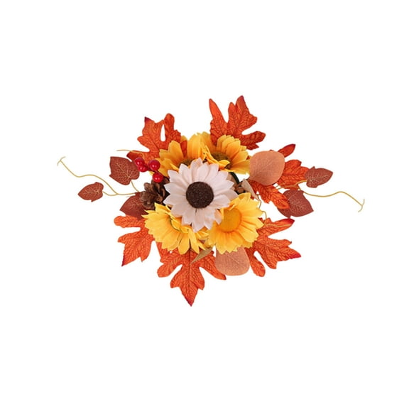 IPEWLEX Artificial Maple Leaf Flowers Arrangement for Home Decor, Fall Harvest, Halloween, Wedding, Indoor/Outdoor Decoration, 14.96in