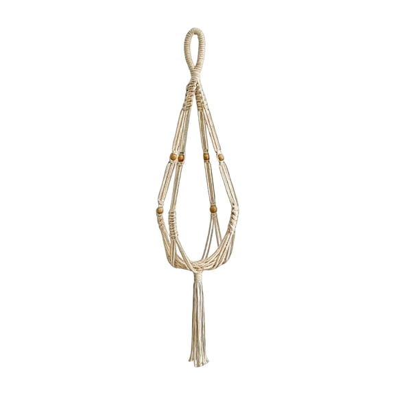 IPEWLEX Bohemian Style Hanging Net Basket with Tassels, Versatile Storage Organizer for Balcony, Window Sill, and Indoor Spaces, Reusable and Hand Woven,35.4in