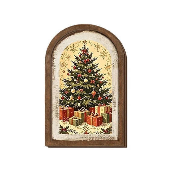 IPEWLEX Christmas Decorative Hanging Wooden Photo Frame - Festive Wall Art for Home & Office, Perfect Holiday Gift, Versatile Seasonal Decor, Creates Warm & Inviting Atmosphere