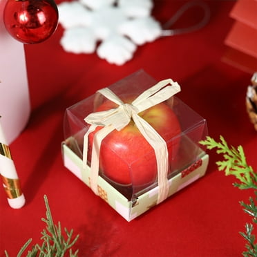 IPEWLEX Christmas Eve Pomegranate Candle - Red Paraffin Wax, Long Burning Time, Fruity Aroma, Festive Season Decoration, Safe and Cute Gift for Family (7x7x6cm)