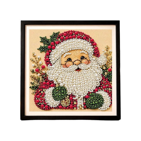 IPEWLEX Christmas Theme Full Round Drill Diamond Art Kit for Wall Decor & Holiday Gift, Vintage Holiday Patterns with Layered Visual Effect, Easy for Beginners, Includes Tools & Extra Beads