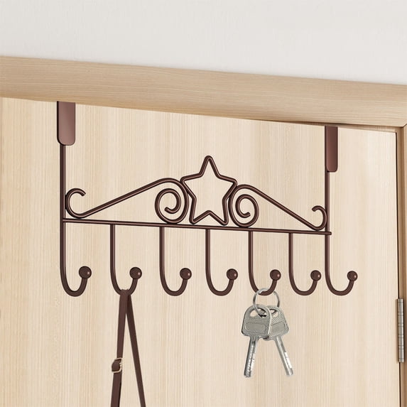 IPEWLEX Door Back Hook Hanging Rack - No-Drill, Space-Saving, Sturdy Steel, Rustproof, for Bedroom & Bathroom