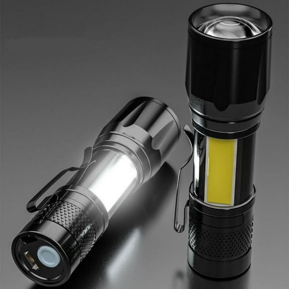 IPEWLEX Dual LED Flashlight Set, 1000 Lumens Super Bright Zoomable Rechargeable Flashlight with 4 Modes, IPX6 Waterproof Handheld Lights