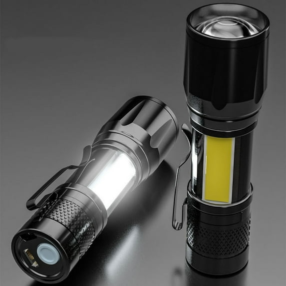 IPEWLEX Dual LED Flashlight Set, 1000 Lumens Super Bright Zoomable Rechargeable Flashlight with 4 Modes, IPX6 Waterproof Handheld Lights
