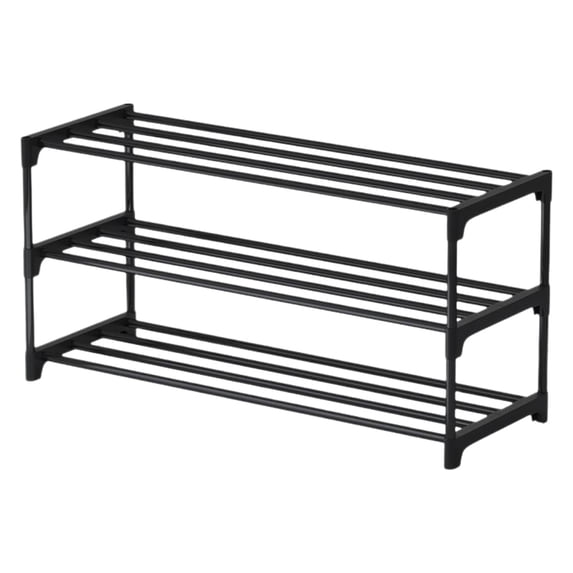IPEWLEX Durable Plastic Shoe Rack Storage Organizer with 2/3 Tiers for Bedroom, Closet, Entryway, and Garage to Keep Spaces Tidy and Clutter-Free,17.7x15in