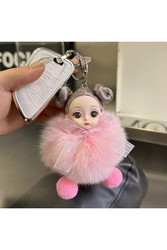 Exquisite Cute Doll Keychain Pendant - Furry Toy Backpack Decoration, Soft Material, Multi-Functional, Perfect Gift for All Ages