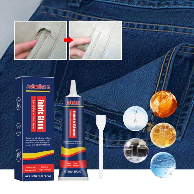 Mighty Mend It Permanent Fabric Glue - 5 Pack, Clear & Washable, No-Sew Solution