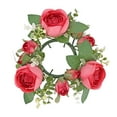 thumbnail image 1 of IPEWLEX Faux Austen Rose Candle Garland Ring – Elegant Floral Wreath for Table Centerpieces, Wedding & Party Decor, Fits Standard Candle Holders, Low-Maintenance Luxury Accent, 1 of 5