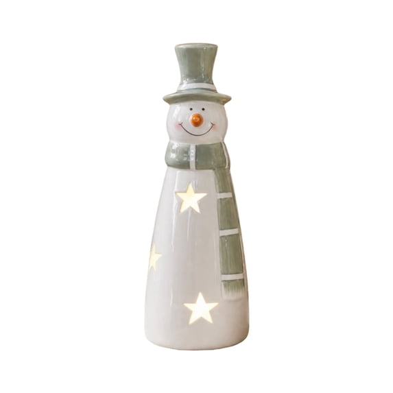 IPEWLEX Festive Snowman Holiday Decor with Star Hollowout & Accessories – Elegant Indoor Christmas Ornament for Living Room, Fireplace, Tabletop, and Gifting to Family & Decoration Enthusiasts