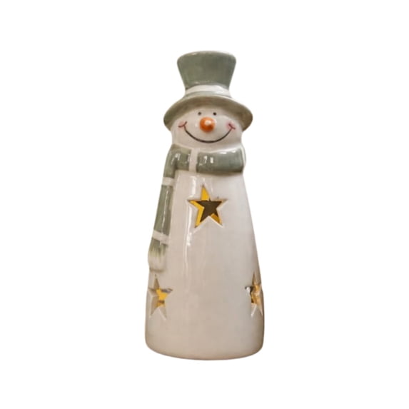 IPEWLEX Festive Snowman Holiday Decor with Star Hollowout & Accessories – Elegant Indoor Christmas Ornament for Living Room, Fireplace, Tabletop, and Gifting to Family & Decoration Enthusiasts