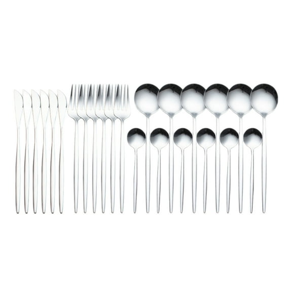 IPEWLEX Gold Stainless Steel Cutlery Set - 24 Piece Knife and Fork Gift Box for Western Dining