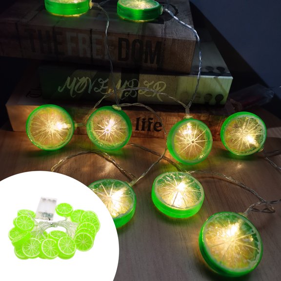 IPEWLEX LED Lemon String Lights, 1.5m 10-Light Battery Operated, Fruit Shape Party Decoration for Birthday & Events