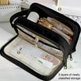 thumbnail image 1 of IPEWLEX Large Capacity Multi-Tier Stationery Bag, Lightweight Oxfords Cloth Pencil Case,Compact & Durable Design, 1 of 6