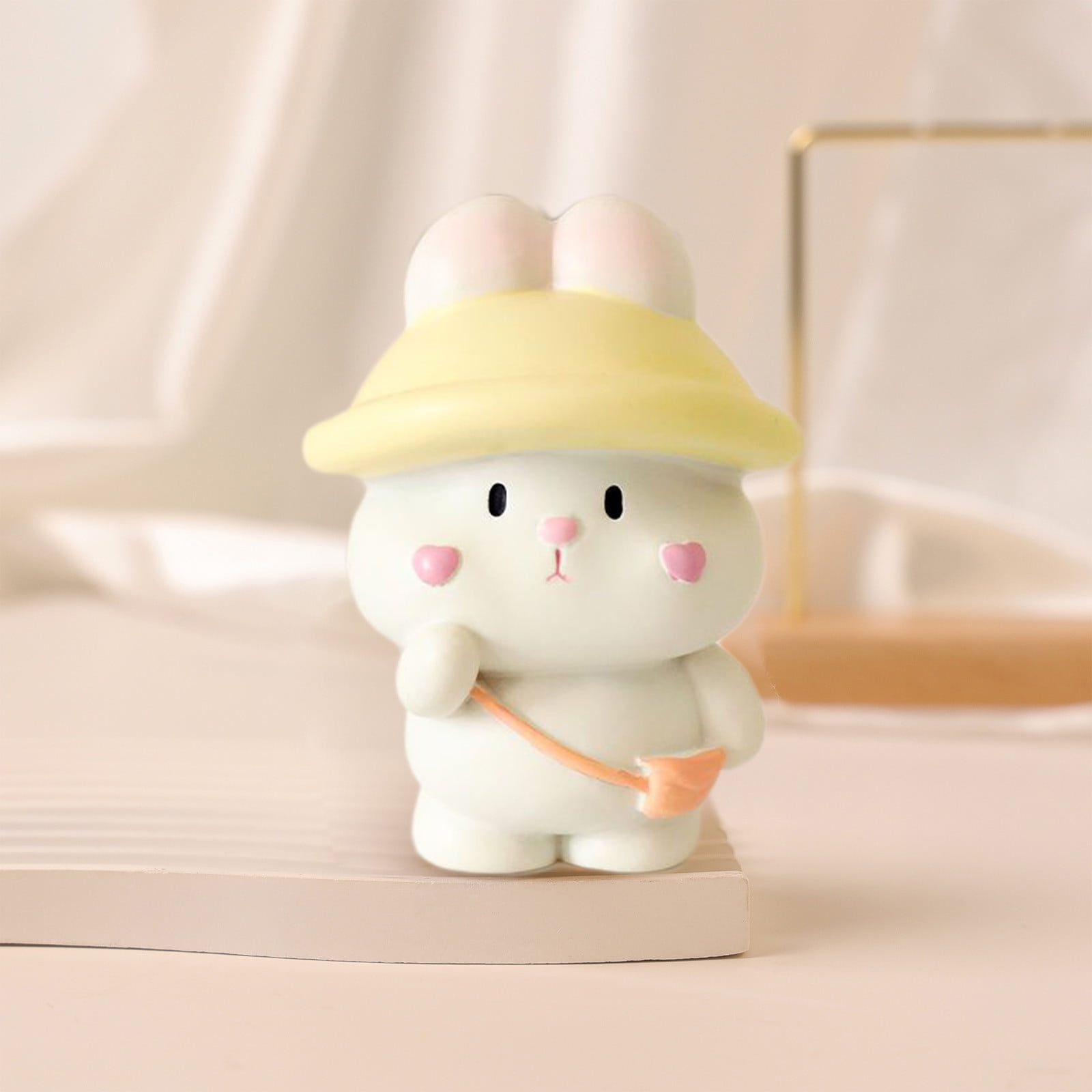 IPEWLEX Mini Bunny Figurines Cute Rabbits Sculpture Desk Decor Small ...