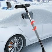 IPEWLEX Multi-Function Retractable Car Snow Shovel - 2 in 1 Brush and Ice Scraper, Extendable Handle, 360  Rotating Head, Compact and Portable for SUVs, Trucks, and Cars