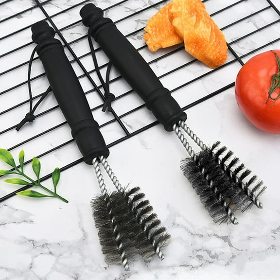 IPEWLEX Multifunctional Double Headed BBQ Brush - Stainless Steel & Copper Wire Cleaner for Grill, Oven, Barbecue Tools