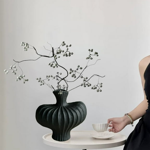 IPEWLEX Plastic Imitation Glazed Vase for Living Room Flower Arrangement, Dried Flower Decoration, Multifunctional Home Decor