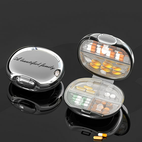 IPEWLEX Portable Drug Storage Box - Moistureproof Medication Organizer with 6 Compartments for Travel - Compact and Easy to Clean