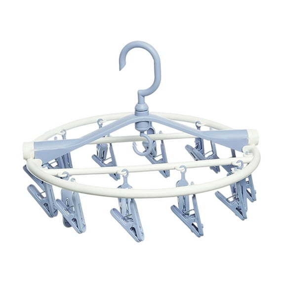 IPEWLEX Portable Foldable Clothes Drying Rack with 20 Clips, Indoor Outdoor Laundry Hanger, Travel-Friendly Plastic Design