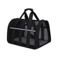 thumbnail image 1 of IPEWLEX Portable and Foldable Small Pet Carrier with Adjustable Shoulder Strap and Ventilated Mesh, Black, 14 lb Limit, 1 of 6