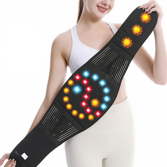 IPEWLEX Removable Self-Heating Magnetic Lumbar Support Belt with Adjustable Compression for Back Relief and Muscle Efficiency, Suitable for Men and Women