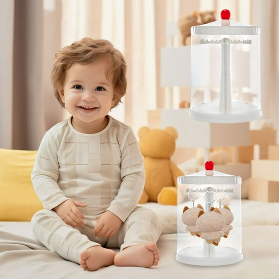 IPEWLEX Rotating Display Rack - Toy Storage Box, Plastic Storage Case for Collectibles, 360 Degree View, Stylish Home Decor