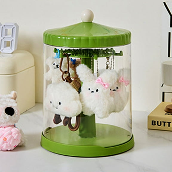 IPEWLEX Rotating Display Rack - Toy Storage Box, Plastic Storage Case for Collectibles, 360 Degree View, Stylish Home Decor