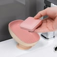 thumbnail image 1 of IPEWLEX Self-Draining Soap Dish, Non-Slip Soap Box for Bathroom & Kitchen, Portable Sanitizer Holder, Easy Clean Plastic Soap Stand (Blue/Gray/Pink), 1 of 6