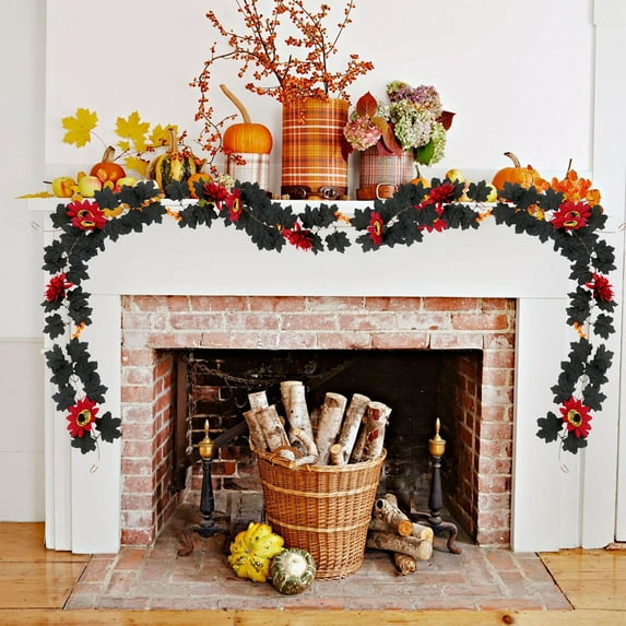 IPEWLEX Simulation Maple Leaf Rattan for Home Decoration, Autumn Decor, Festive Arrangement, Indoor and Outdoor Use