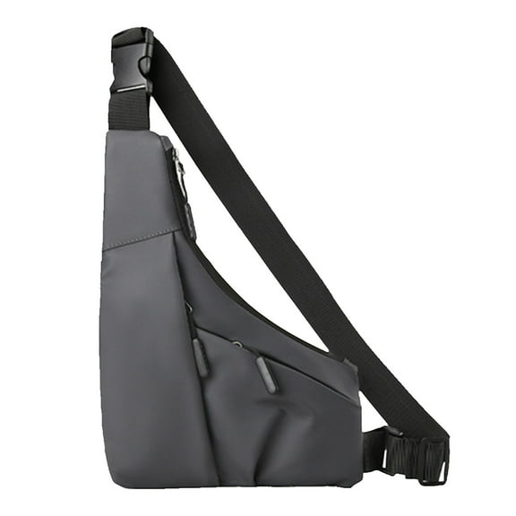 IPEWLEX Small Sling Bag Crossbody Chest Shoulder Purse for Men Women - Adjustable Strap, Waterproof Material, Multi-Pocket Design for Travel and Outdoor Activities - Black Gray