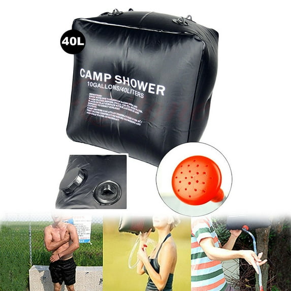 IPEWLEX Solar Shower Bag for Camping, 40L Portable Outdoor Shower with Removable Hose, PVC Leak-Proof & Foldable for Hiking, Beach, Fishing