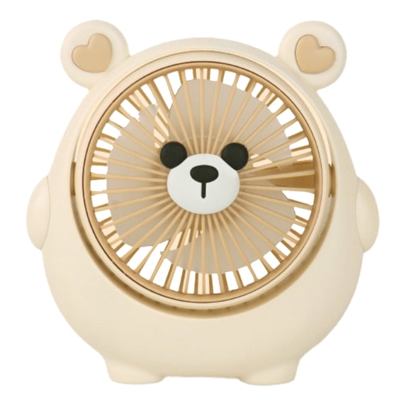 IPEWLEX USB Rechargeable Bear Desktop Fan with Adjustable Wind Speeds - Cute and Portable Handheld Fan for Students and Kids, High Airflow