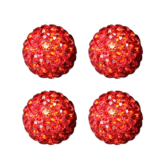 IPEWLEX Universal Diamond Tire Caps with Sparkling Rhinestones - Anti-Leakage, Universal Fit for Standard American Stems (Set of 4)