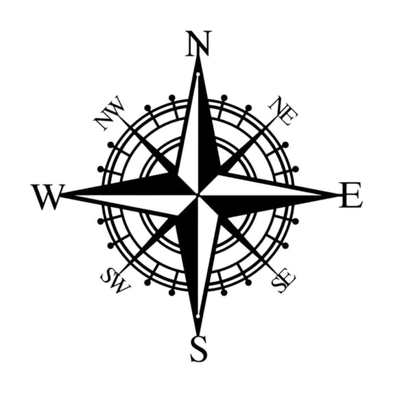 IPEWLEX Vintage Nautical Compass Wall Decor, Retro Openwork Metal Hanging with Maritime Design for Coastal, Industrial, Rustic and Modern Home Decor, Living Room, Entryway and Study