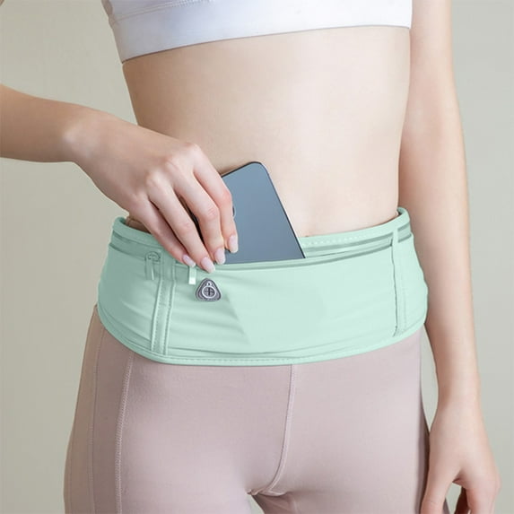 IPEWLEX Women's Running Waist Pack, Lightweight Gym Waist Bag, Adjustable Exercise Waist Pack with Zipper Pockets and Reflective Strip