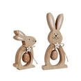 thumbnail image 1 of IPEWLEX Wooden Easter Bunny Table Decor Set with Egg Hollow-Outs – Handmade Spring Farmhouse Centerpiece and Shelf Accent for Festive Home Decor,7.9x3.9x1.97in, 1 of 5