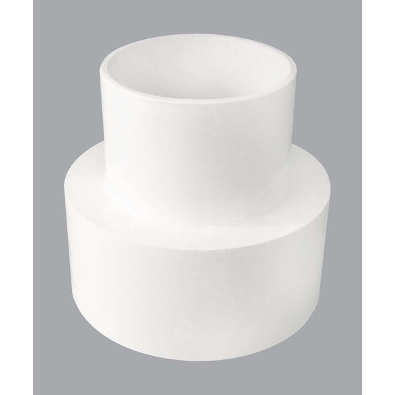 Genova Products PVC Sewer and Drain Coupling - Pipe Increaser - 6 In. x 4 In. White