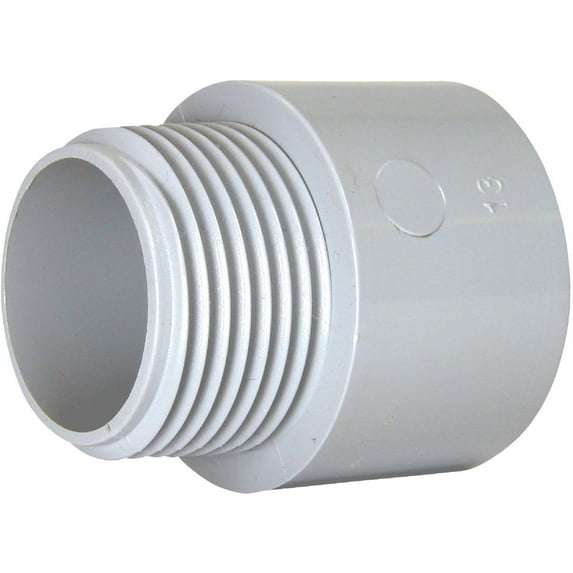 Kraloy PVC Terminal Adapter Hub x MPT - 1 In. Gray