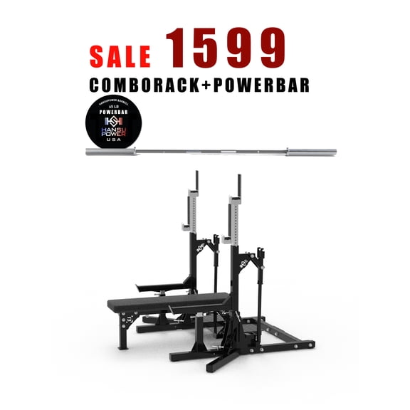 IPF Approved | Hansu Power Pro Combo Rack | Squat Rack | Powerlifting | USAPL