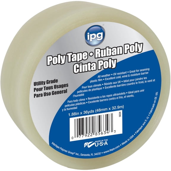 IPG Clear Poly Repair Tape, 1.88" x 36 yd, (Single Roll)