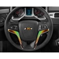 thumbnail image 1 of IPG Compatible with 2012-2015 Camaro Carbon Fiber Steering Wheel Accent Decal Cove Chevy Wrap Skin Do it Yourself kit 2 Units Set by IPG (Mirror Gold to Green), 1 of 3