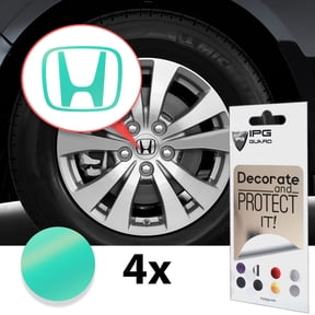 IPG Compatible with Accord Civic Element CRV CRZ JDM Center Cap Overlay Wheel Tire Decals Stickers (Logo: 2" / Center Cap:2.25") (4 Units) Personalize Your Vehicle (Blue Coral)