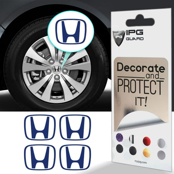 IPG Compatible with Civic Accord CRV VTEC Si Logo Center Cap Overlay Wheel Tire Decals Inner or Outer Stickers (Center Cap:2.25") (4 Units) (Inner Logo, Navy Blue)