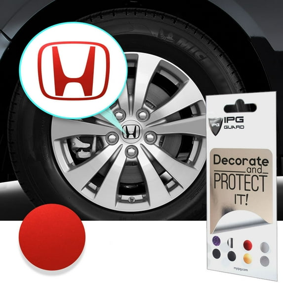 IPG Compatible with Civic Accord CRV VTEC Si Logo Center Cap Overlay Wheel Tire Decals Inner or Outer Stickers (Center Cap:2.25") (4 Units) (Inner Logo, Pearl Red)