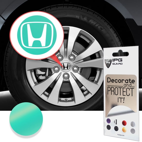 IPG Compatible with Civic Accord CRV VTEC Si Logo Center Cap Overlay Wheel Tire Decals Inner or Outer Stickers (Center Cap:2.25") (4 Units) (Outer Logo, Blue Coral)