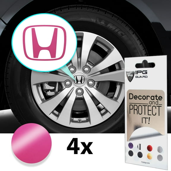 IPG Compatible with Crosstour Accord Element CRV CRZ Ridgeline Odyssey Pilot Logo Center Cap Overlay Wheel Tire Decals Stickers (Logo: 2.25" / Center Cap:2.75")(4 Units) (Gloss Pink)